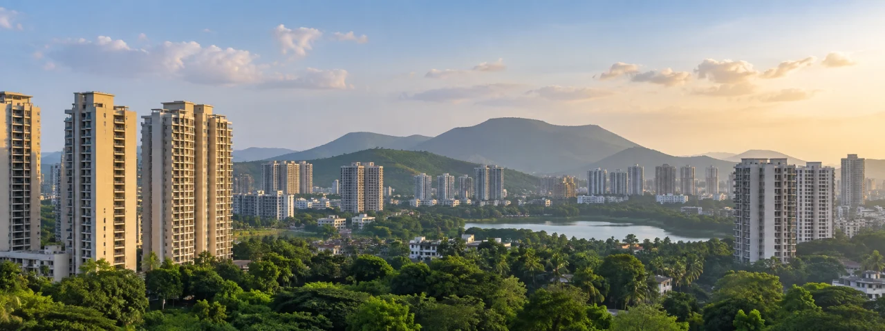 Thane residential skyline surrounded by greenery